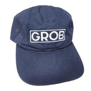 GROB-WERKE Hat Blue Baseball Cap Stretch Fit Adult Size Medium Graffiti 90s USA